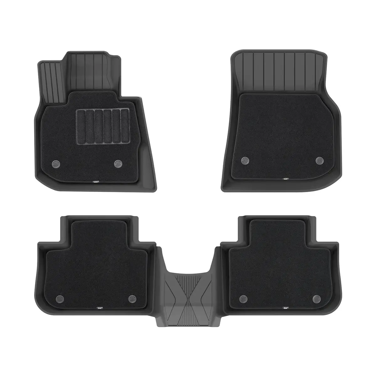 3W Bmw X3 30I M40i X3m 2018-2024 Floor Mats With Double Layer Carpet Thorex™ All-Weather Protection (Only For Car Without Spare Tire) (Don't Fit X3 30E) 1