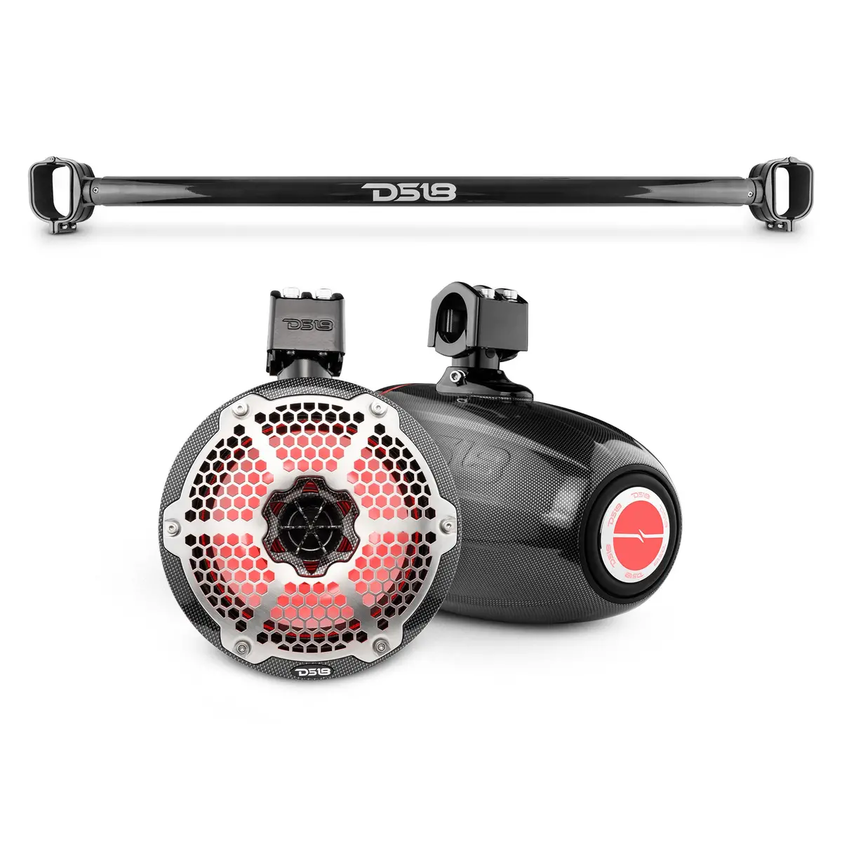 Bronco 6Th Gen Mounting Tube Bundle With Dual 8" Marine Tower Speakers With Rgb Led Lights 1