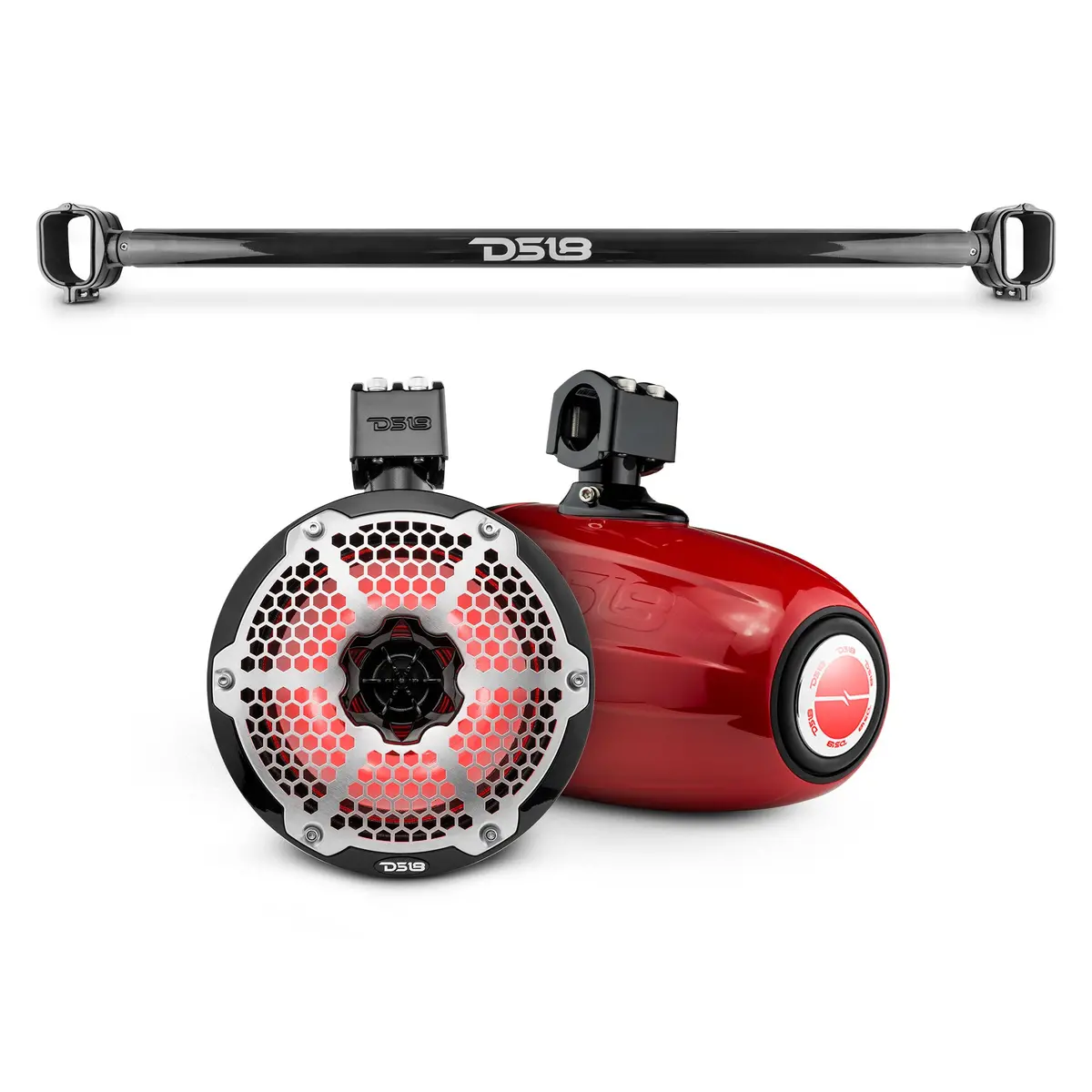 Bronco 6Th Gen Mounting Tube Bundle With Dual 8" Marine Tower Speakers With Rgb Led Lights 1