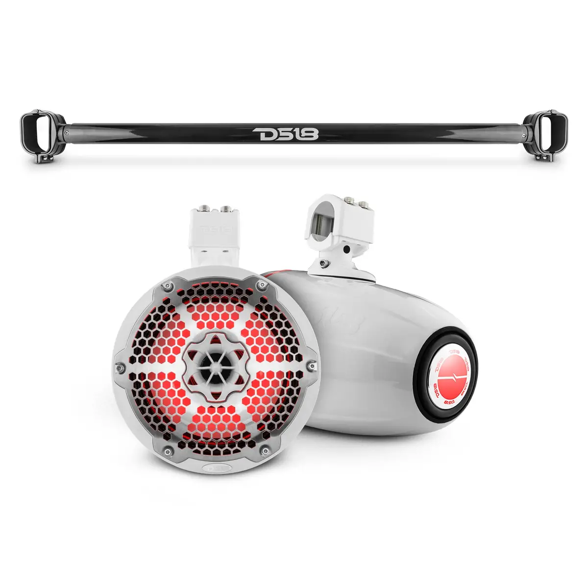 Bronco 6Th Gen Mounting Tube Bundle With Dual 8" Marine Tower Speakers With Rgb Led Lights 1