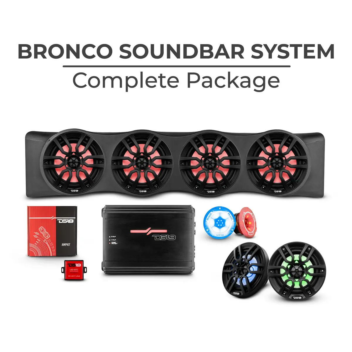 Bronco 6Th Gen 4 Door Rear Mount Sound Bar System Complete Package. 1