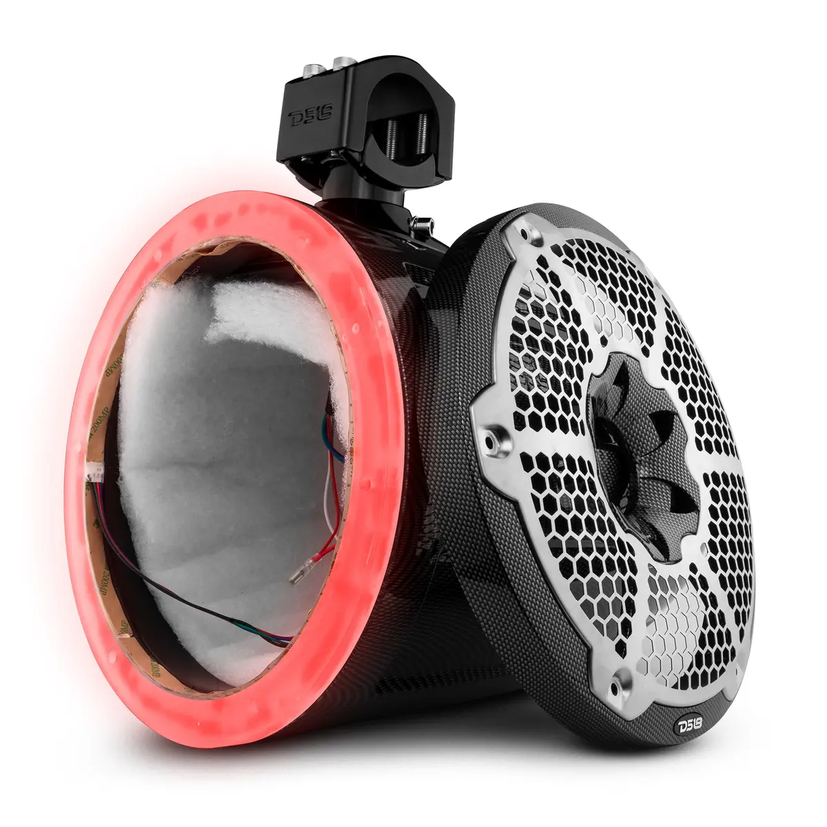 Nxl 10" Marine And Powersports Empty Tower Led Rgb Lights -Black Carbon Fiber 1