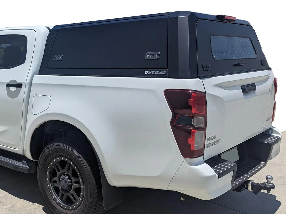 Isuzu D-Max Dc 2012-2020 Black Titan Hybrid Canopy - Stainless Steel Alloy Modular 1