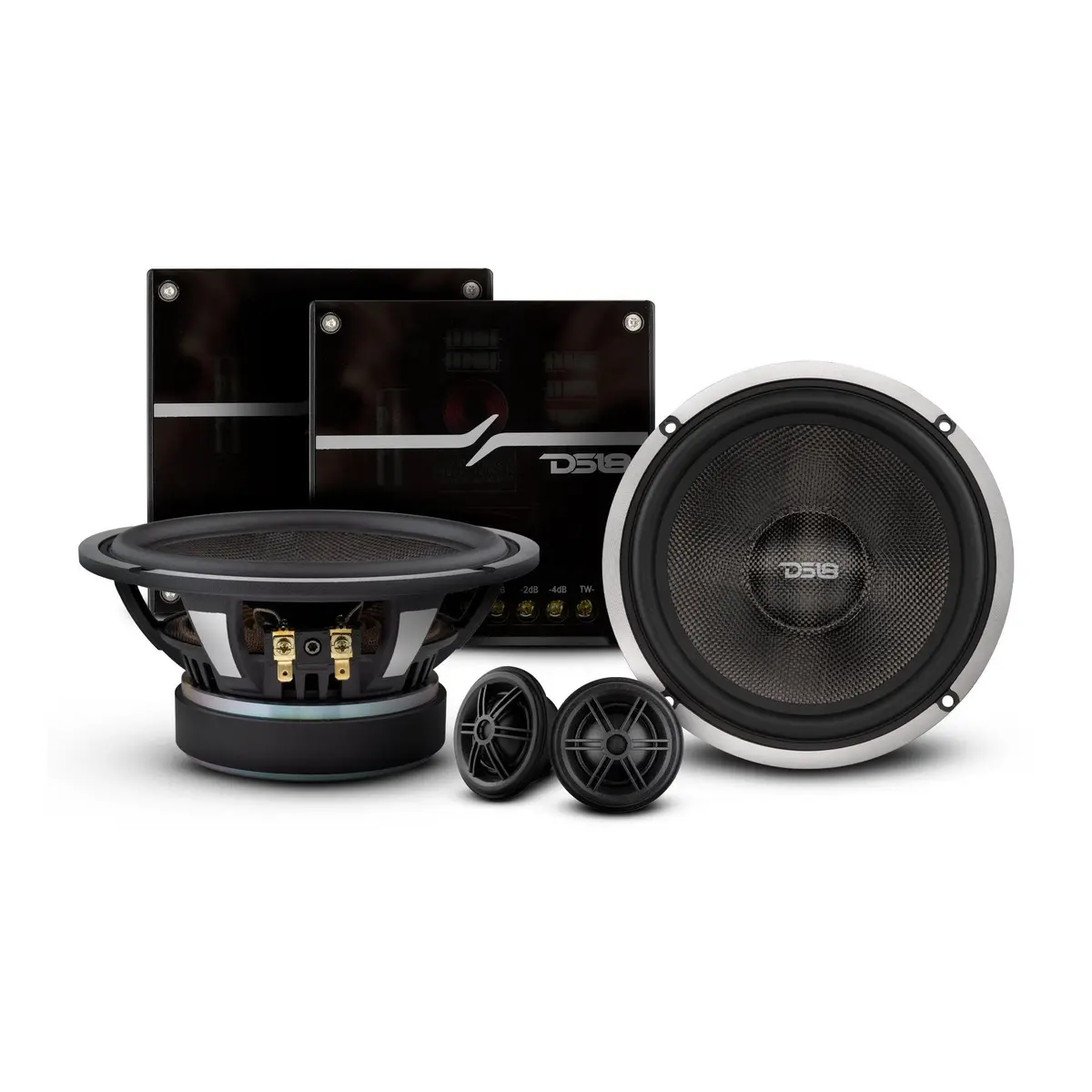 Dx 6.5" 2- Way Component Speaker System With Kevlar Cone 230 Watts Rms 4-Ohm 1