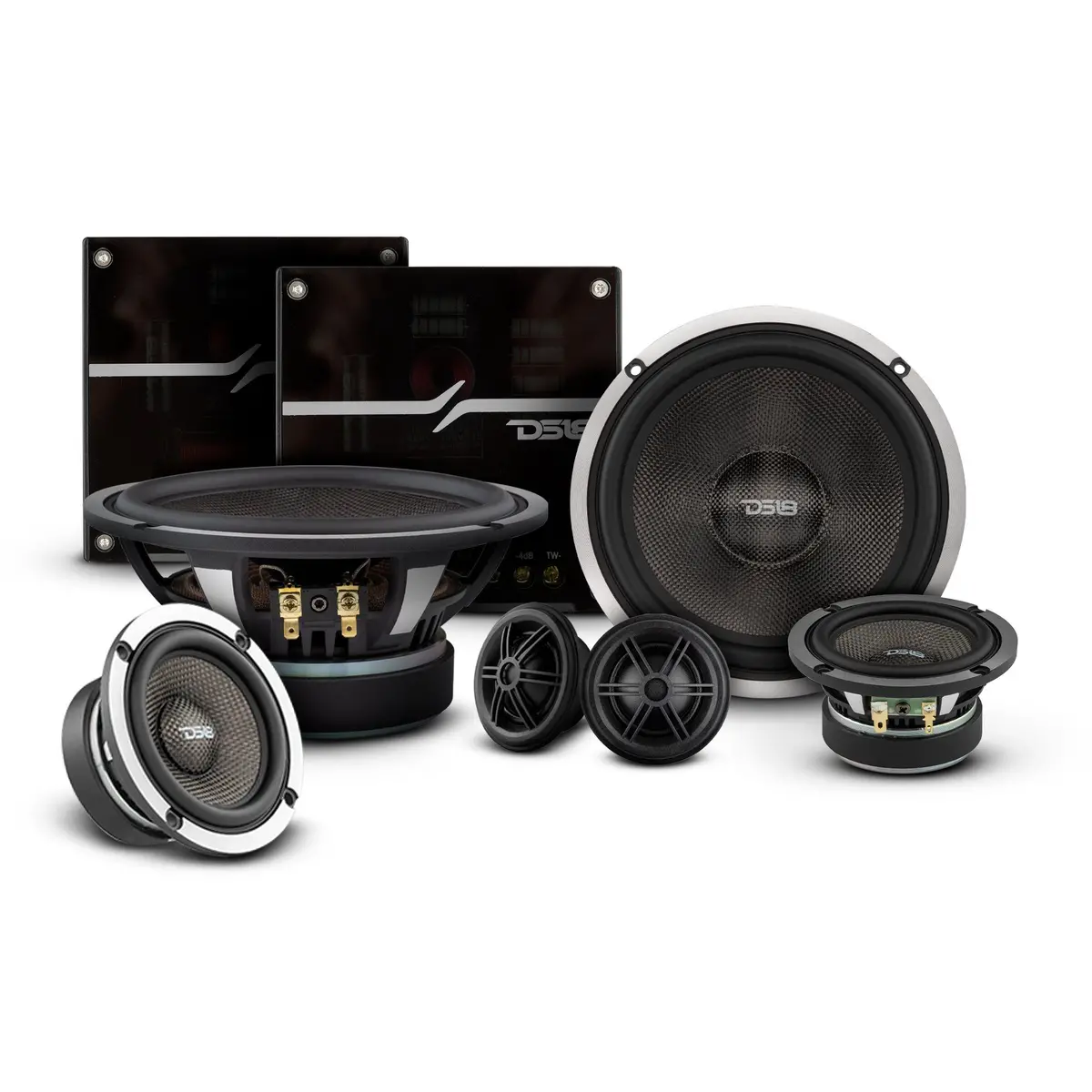 Dx 6.5" 3- Way Component Speaker System With Kevlar Cone 290 Watts Rms 4-Ohm 1