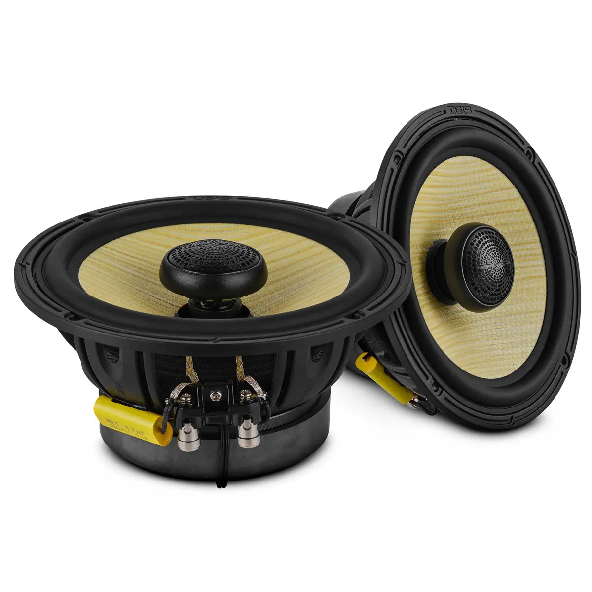 Dxq 6.5" 2-Way Coaxial Speaker With Yellow Straw And Composite Foam Cone | 150W Rms 4-Ohm 1