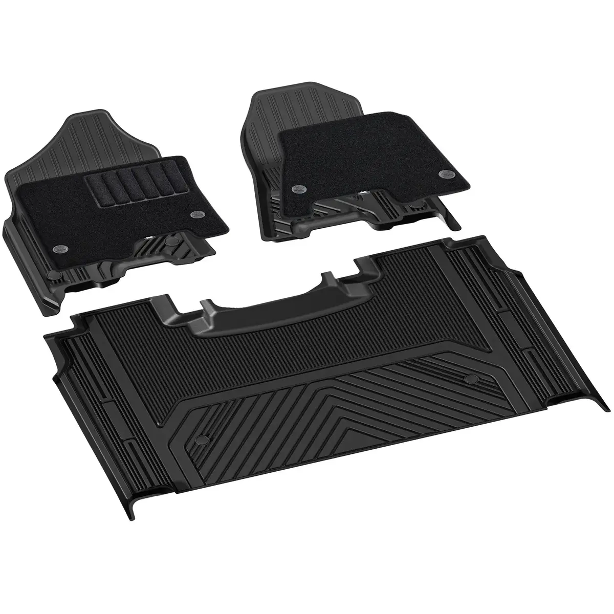 3W Dodge Ram 1500 2019-2024 New Body (Not Classic Models) Crew Cab Custom Floor Mats With Double Layer Carpet Thorex™ All-Weather Protection 1