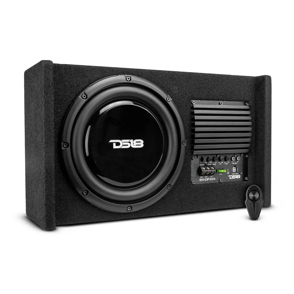 10" Loaded Amplified Shallow Down Fire Subwoofer Enclosure 250 Watts Rms 1