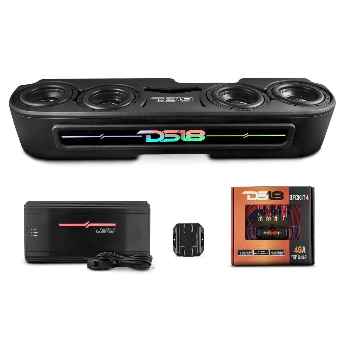 Jeep Jt 4 X 8" Subwoofer Enclosure Package With Vinyl Finish And Dream Led Lights (Made In Usa) 1