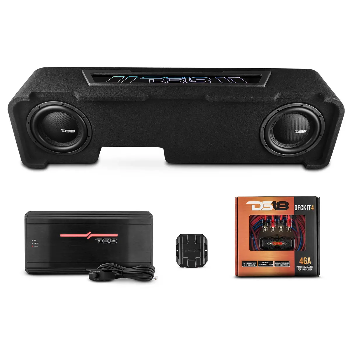 Chevy Silverado Down Firing Subwoofer Enclosure With Dream Led Lights, Amplifier And Wiring Kit 1