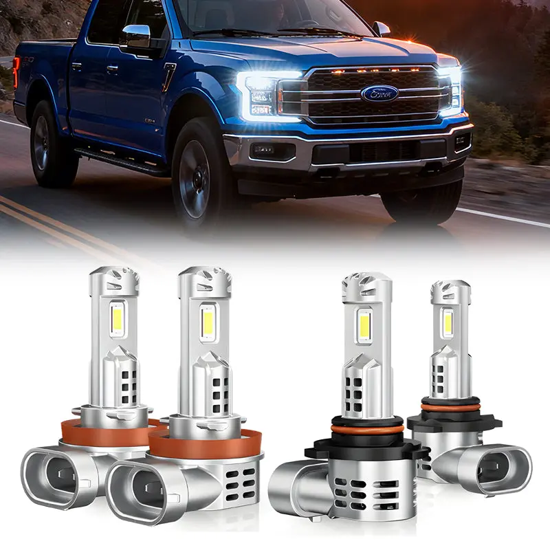 Fit For 2015-2023 Ford F150 H11 9005 Led Headlight Bulbs Combo Package 1