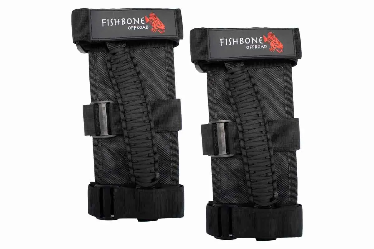 Fishbone Offroad Black Paracord Grab Handles W/ Three Straps Fb55279 1
