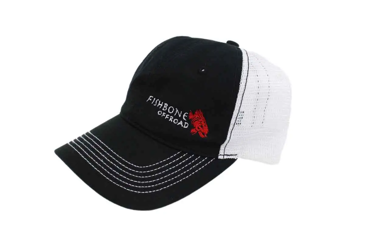 Fishbone Offroad Adjustable Mesh Baseball Cap - Black/White Fba4001 1