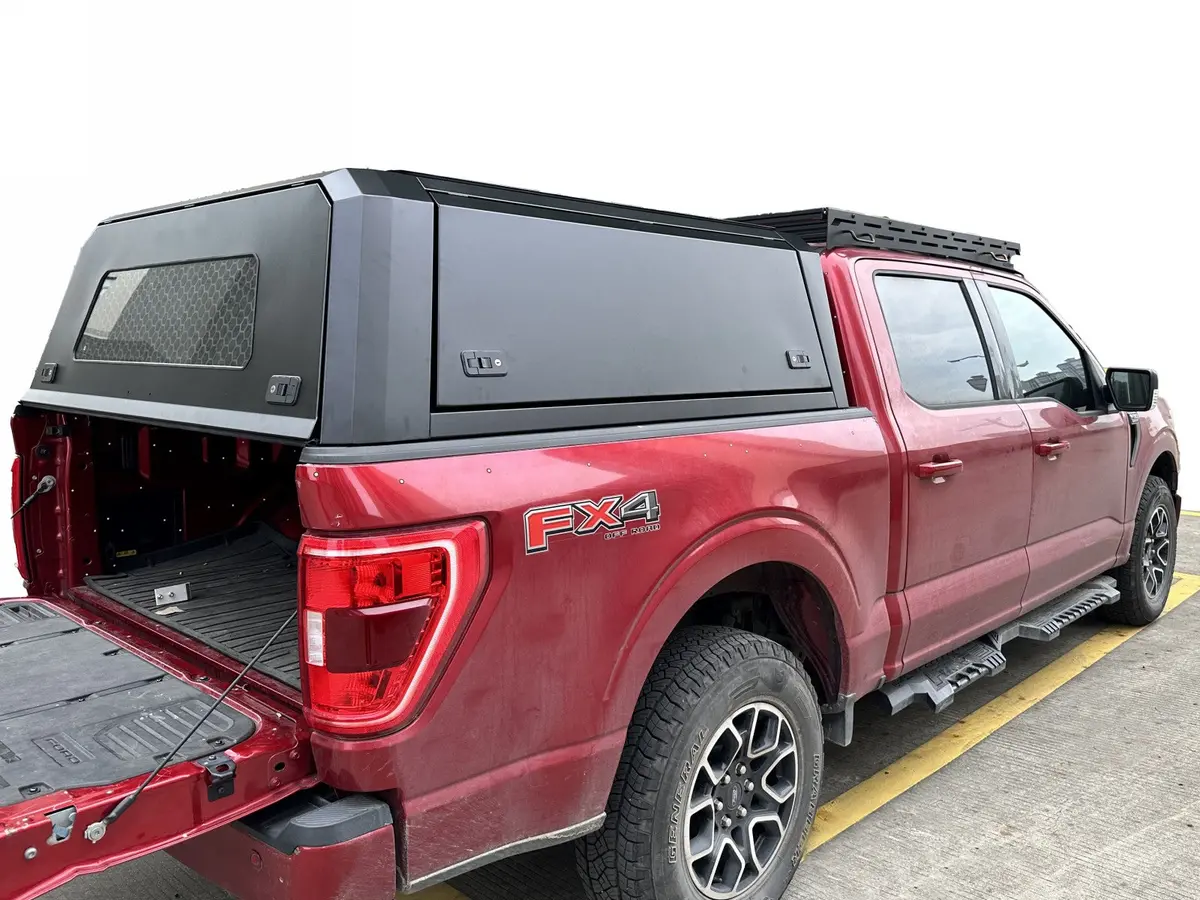 Ford F150 1500 5Ft 2021+ Black Titan Hybrid Canopy - Stainless Steel Alloy Modular 1