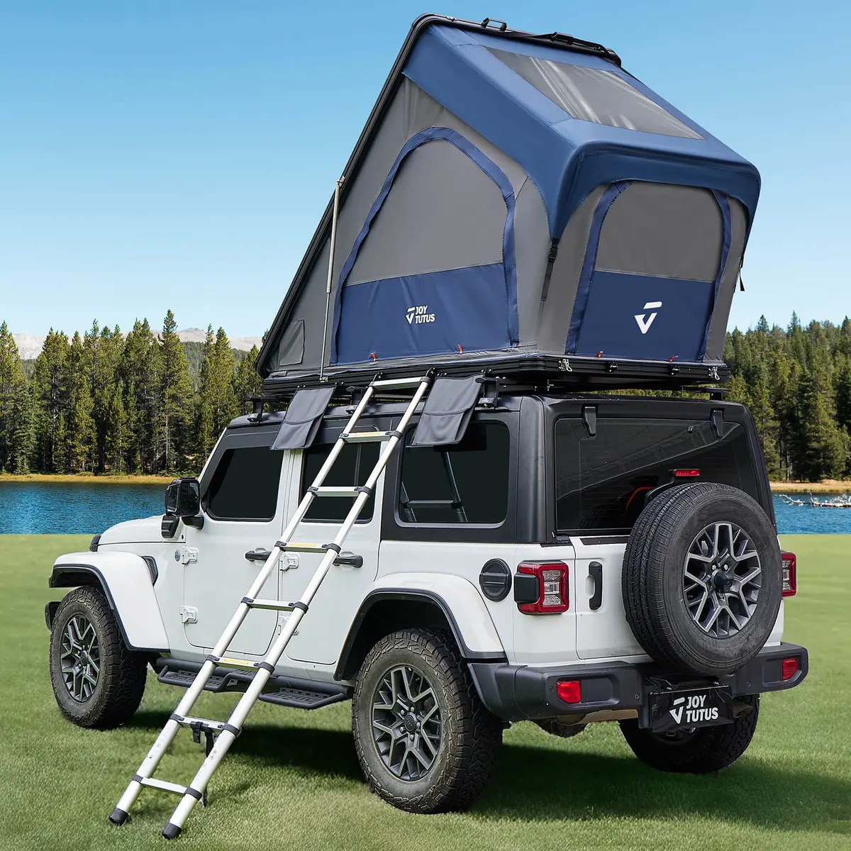 Overland Hard Shell Aluminum Rooftop Tent For 2–3 People With Led & Skyview 1