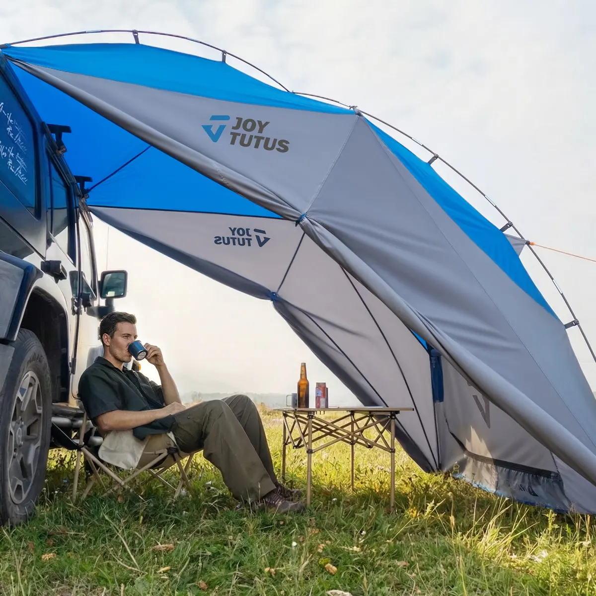 Universal Vehicle Shelter Awning With 3-Side Sunshade 1