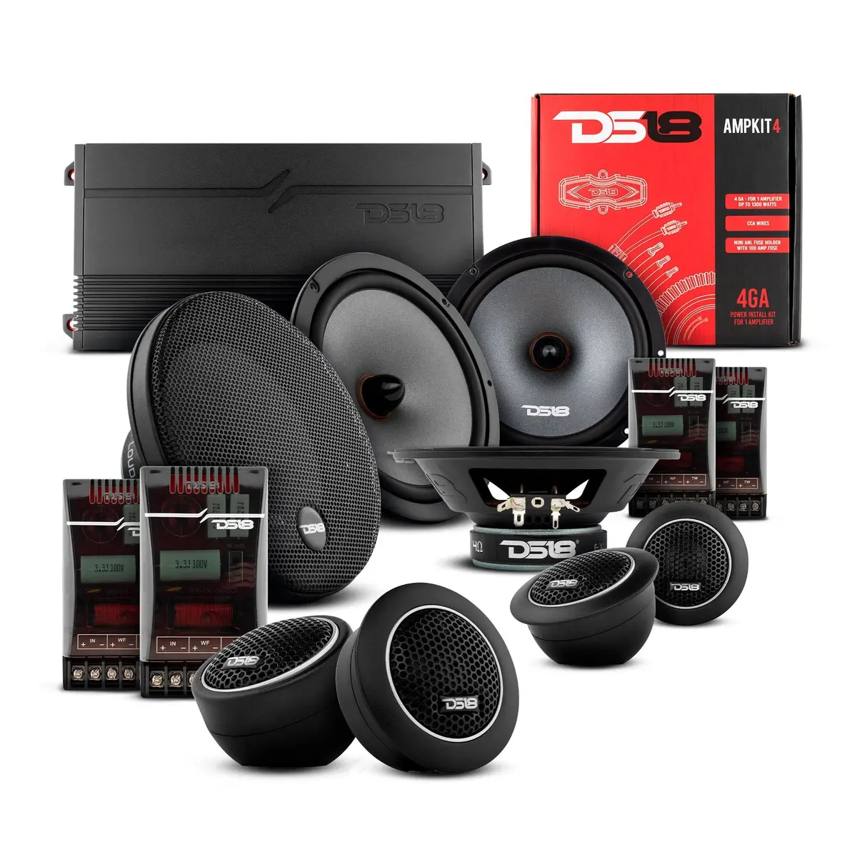 Ds18 2008-2019 Honda Accord Front And Back Doors Speakers Best Upgrade/Replacement Package 1800 Watts 1