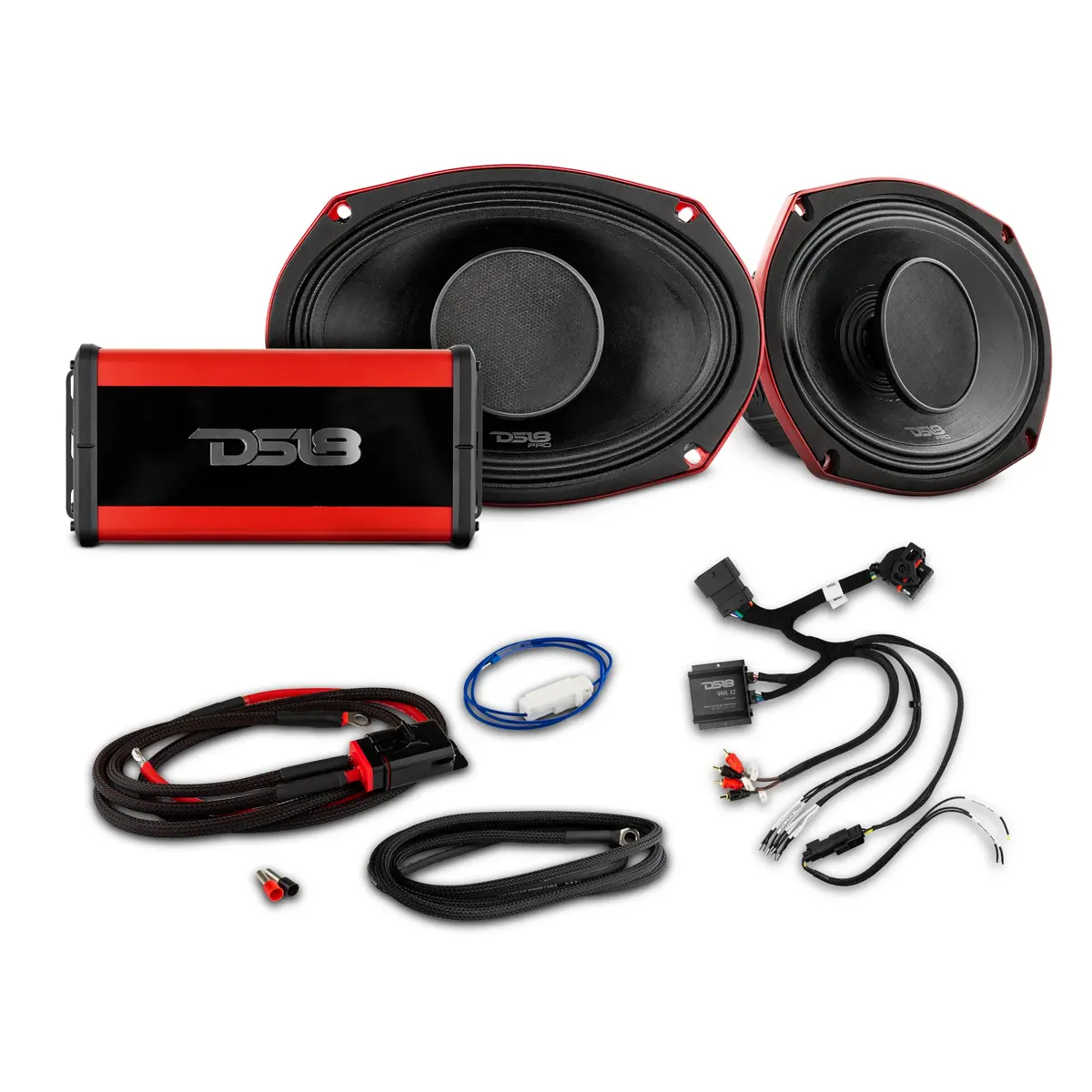 2014-Up Harley-Davidson Street Glide Or Road Glide Rear Upgrade Package - 2X Pro Mid-Range W/ Driver | 1X Marine Amp 1