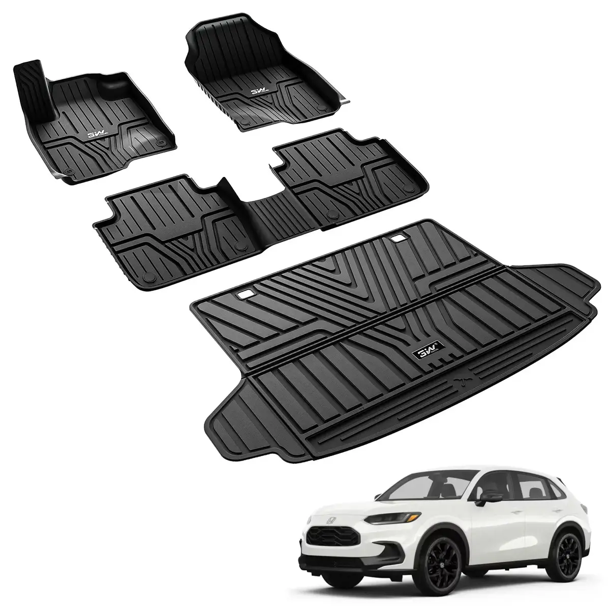3W Honda Hr-V 2023-2026 (Include Hybrid) Floor Mats / Trunk Mat Custom Mat Thorex™ All-Weather Protection 1
