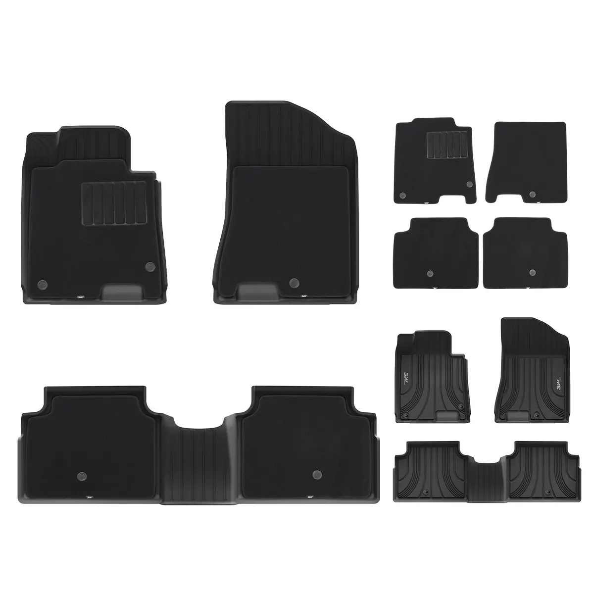 3W Hyundai Sonata 2020-2026 (Only For Fwd Models) Custom Floor Mats With Double Layer Carpet Thorex™ All-Weather Protection 2
