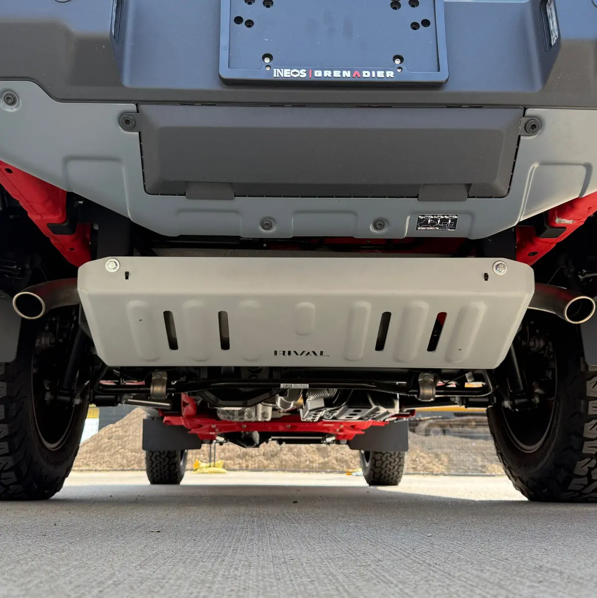 Open Box Rival Aluminum Exhaust Skid Plate 2024-2026 Ineos Quartermaster 1