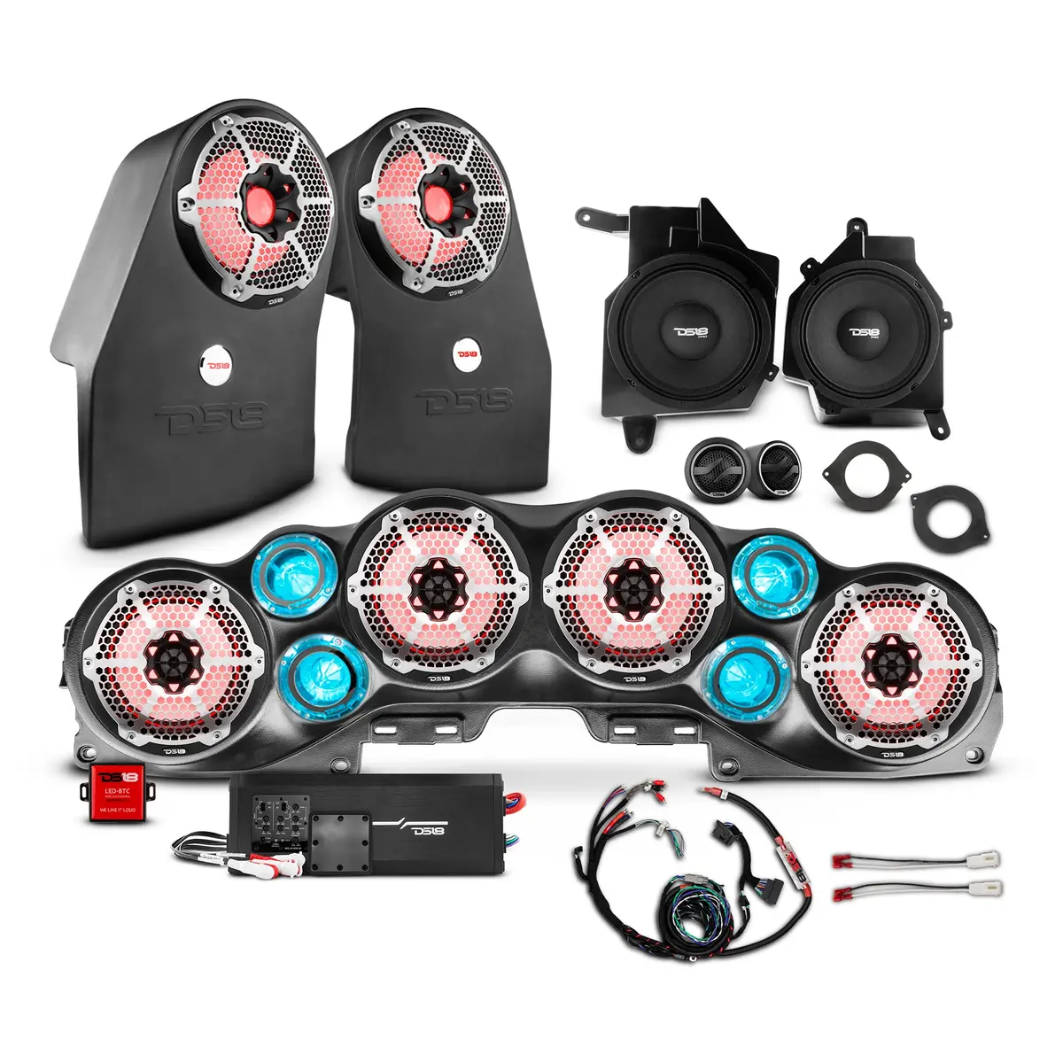 Jeep Jl Wrangler 2018–2023 Complete Audio Package – Loaded Sound Bar, Dash Enclosures, Subwoofers & Amplifier 1