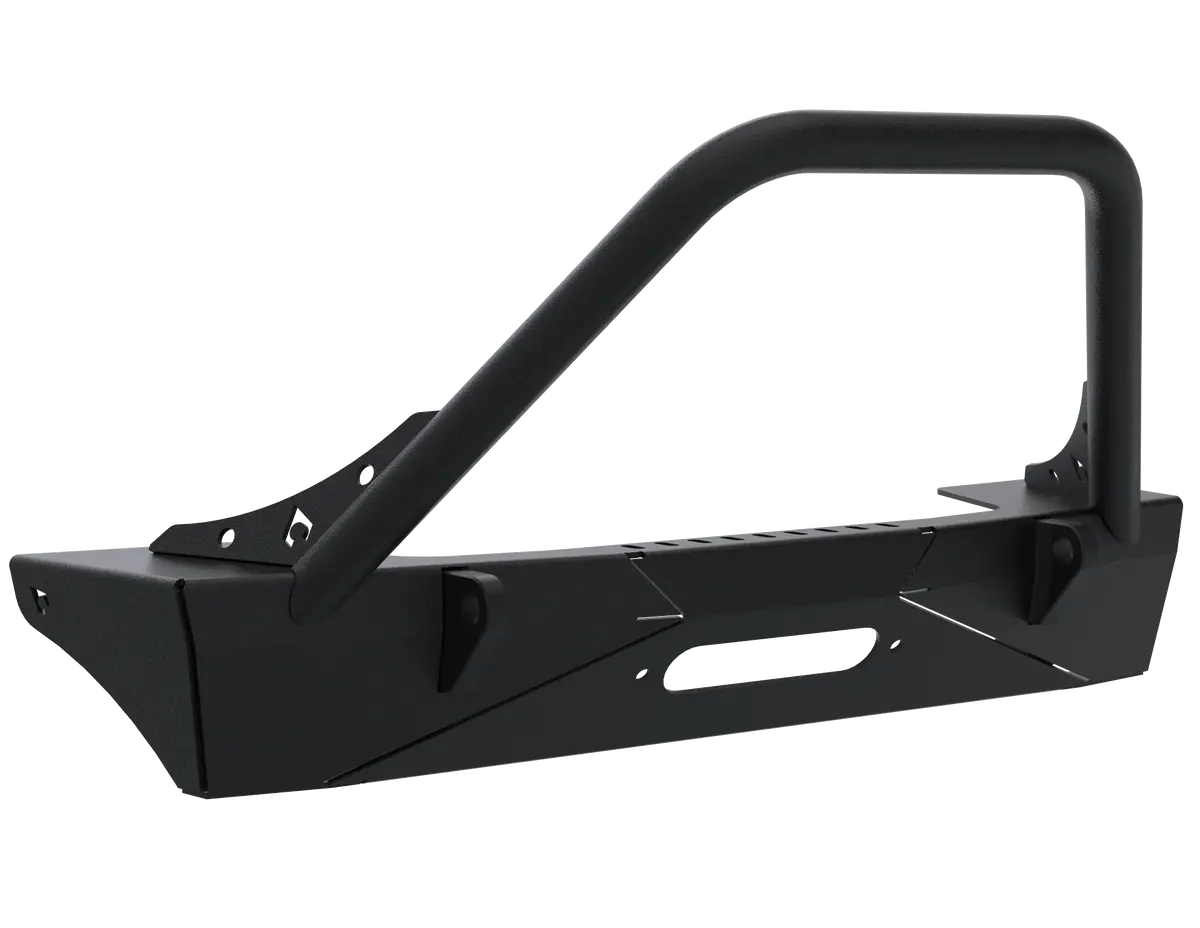 Jeep Jl,Jt,Jk Sentinel Front Bumper With Hoop - Black Powder Coat 1