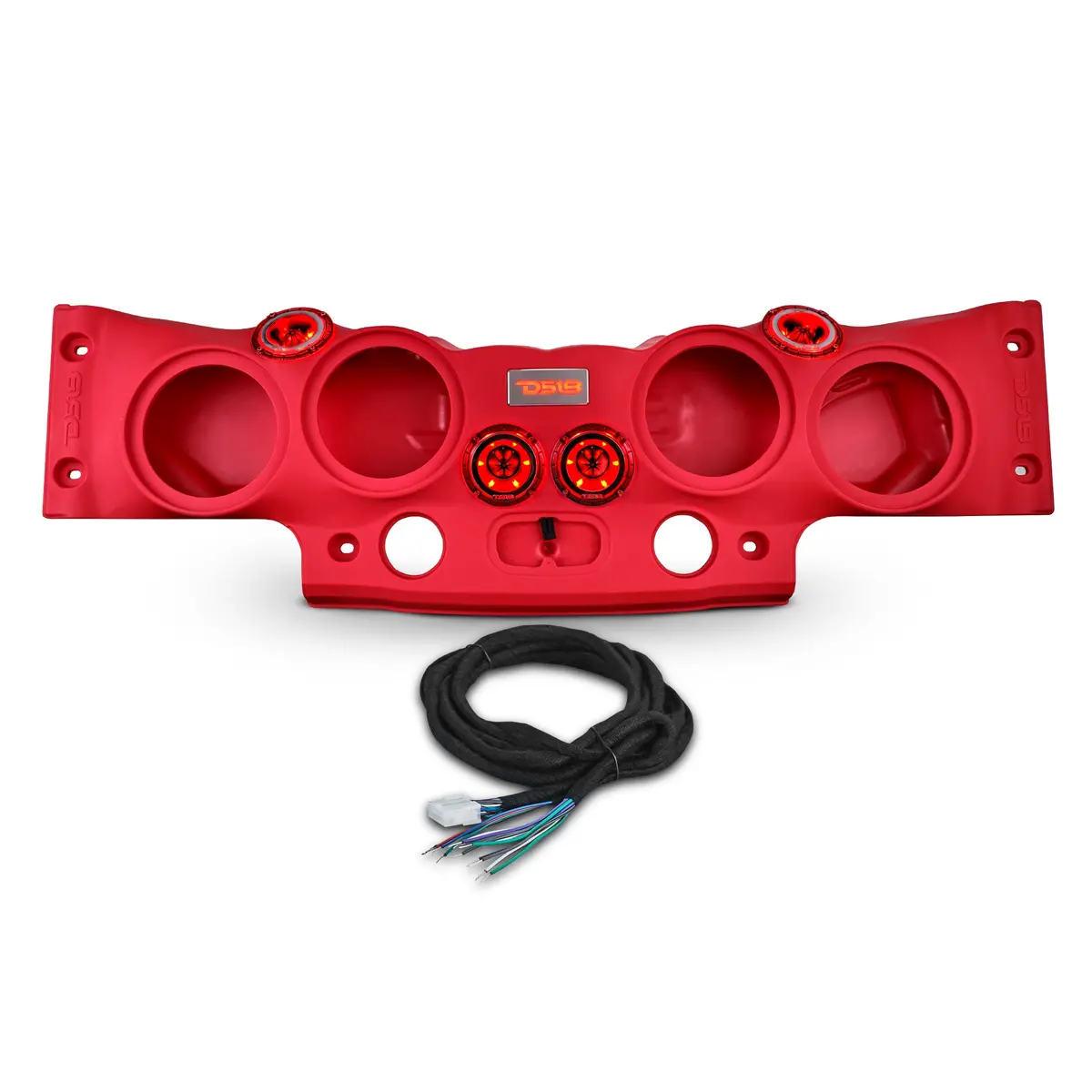 Jeep Jk/Jku Overhead Sound Bar System Fits 4 X 8" Speakers (Not Included) 4 X Tweeters Pro-Tw4l And 2 X Drivers Pro-Drnsc1.5 And Harness Included- Red 1