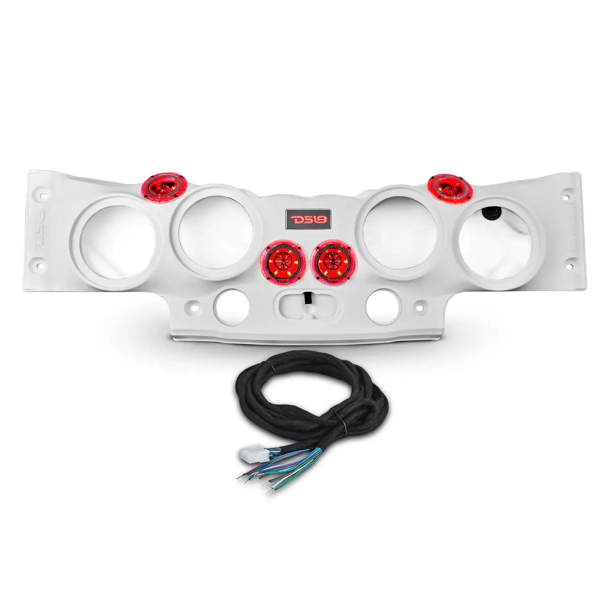Jeep Jk/Jku Overhead Sound Bar System Fits 4 X 8" Speakers (Not Included) 4 X Tweeters Pro-Tw4l And 2 X Drivers Pro-Drnsc1.5 And Harness Included- White 1