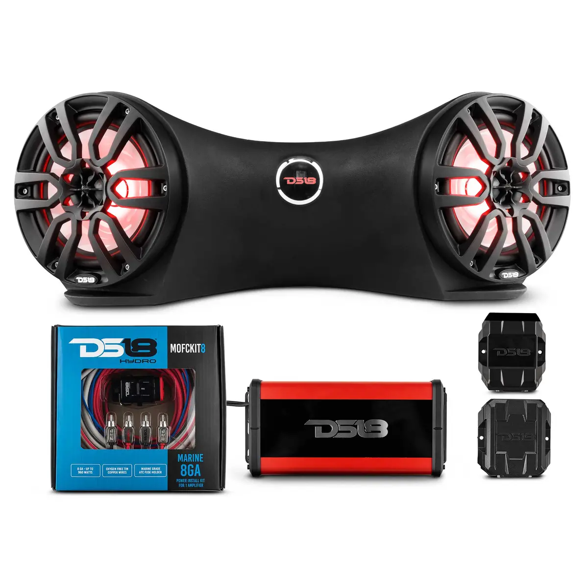 Extreme Sound System For Atvs - Loaded With 2 X 8" Coaxial Marine Speakers With Rgb Led Lights 1