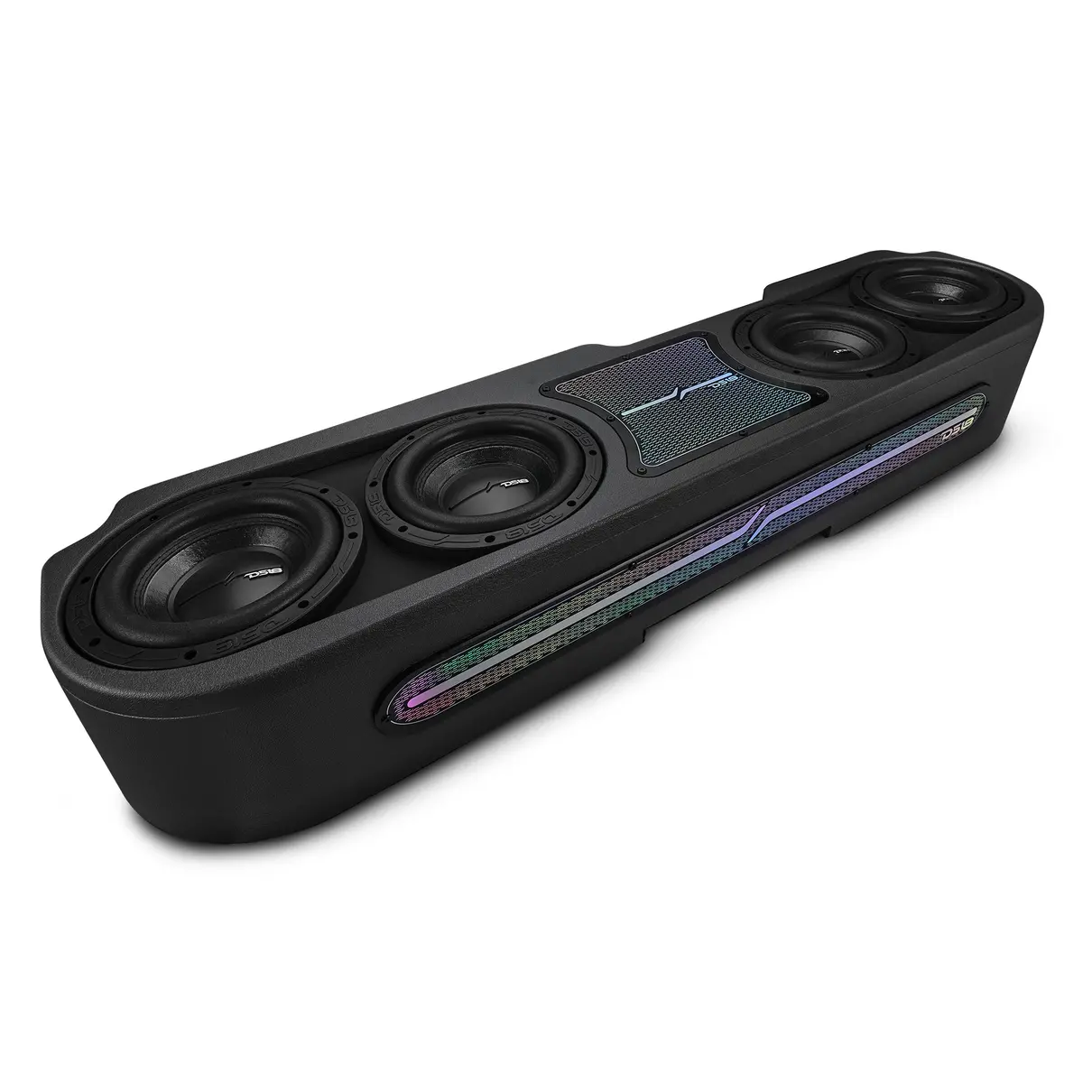 Jeep Jt Gladiator Loaded Under Rear Seat Subwoofer Enclosure With 4 X 8" Zr8.2D, Leather Wrapped And Digital Led Lights | 1800 Watts Rms @ 1-Ohm 1
