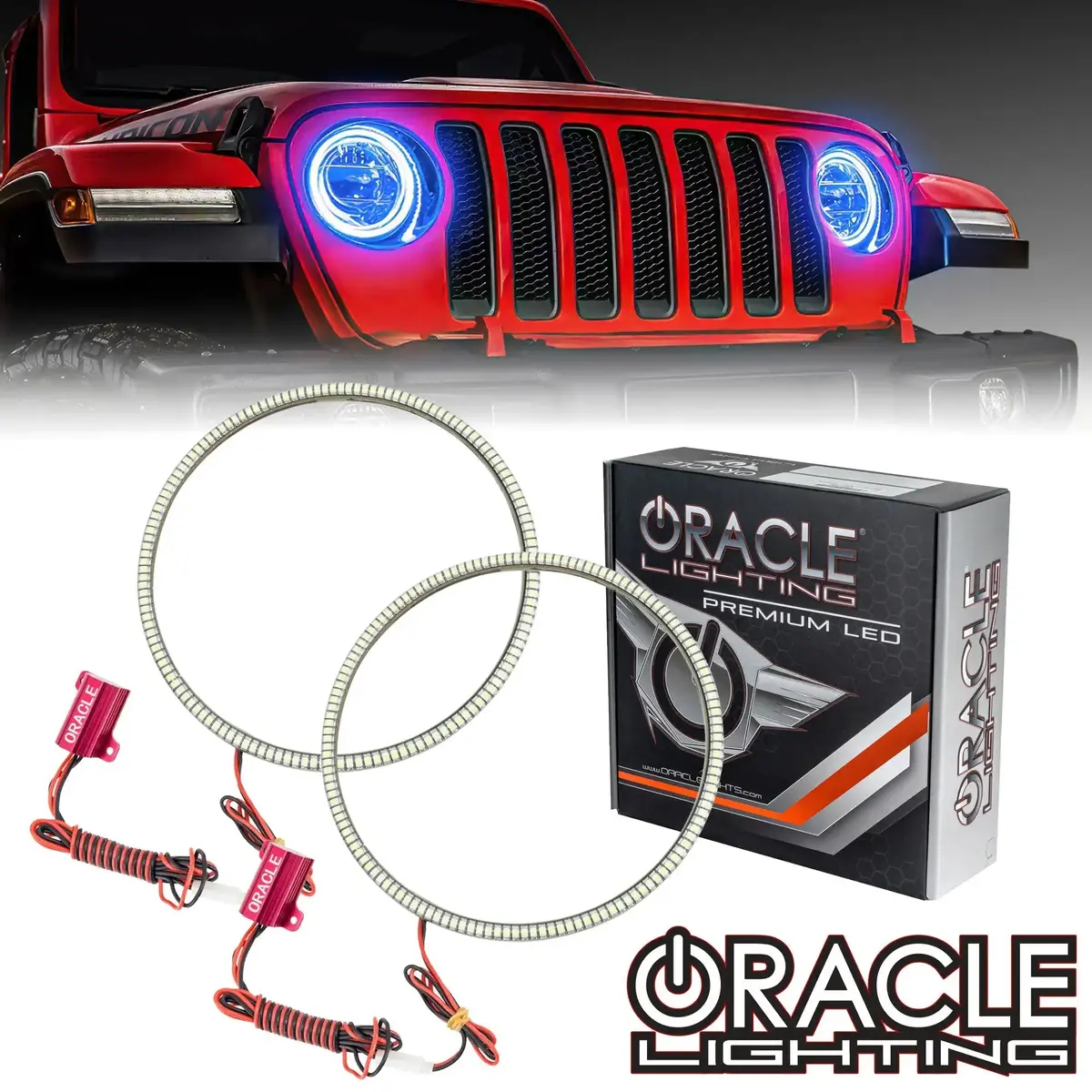 Oracle Lighting 2018-2025 Jeep Wrangler Jl Led Headlight Surface Mount Halo Kit 1