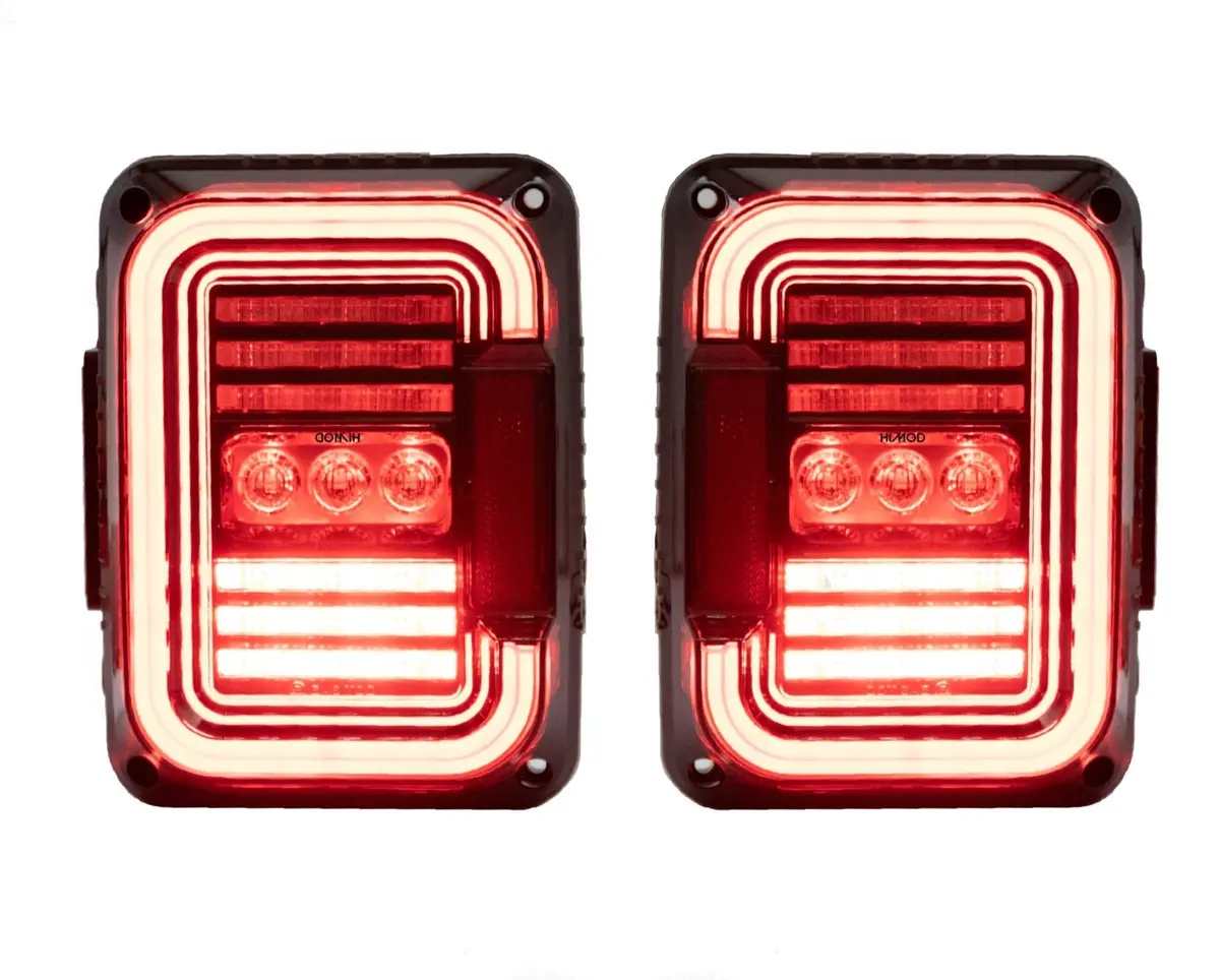 Jeep Wrangler 2007 - 2017 Led Tail-Lights | Red | Black 1