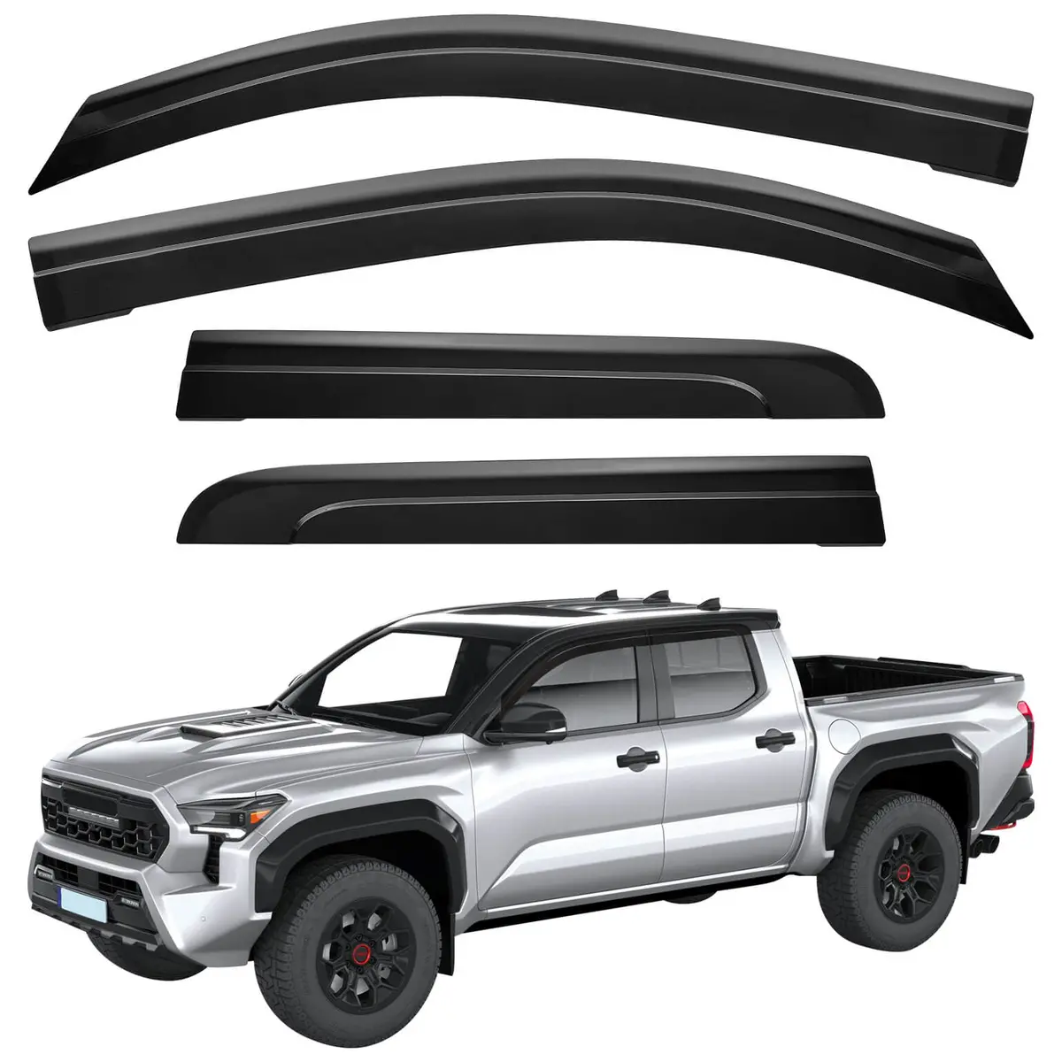 Low Profile Rain Guards Compatible With 2024 2025 Tacoma Double Cab 1