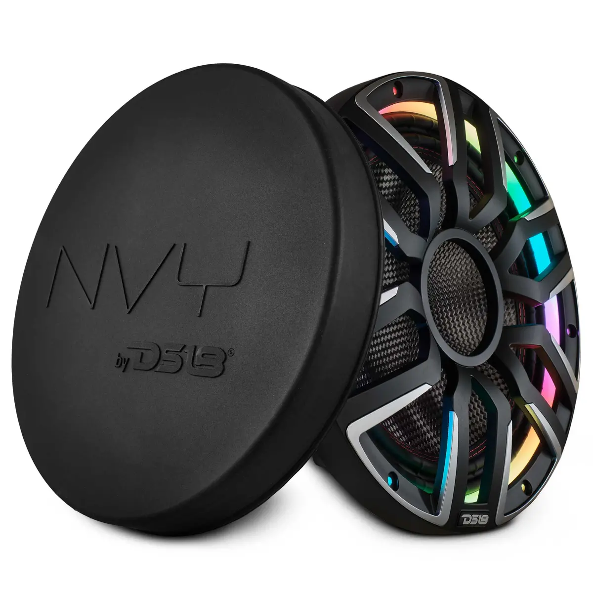 12" Neodymium Marine & Powersport Subwoofer With Digital Led Lights And Carbon Fiber Cone | 800W Rms 4-Ohm 1