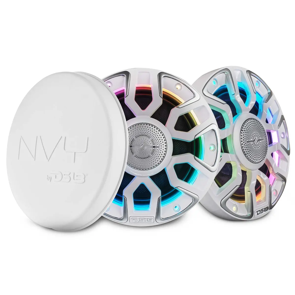 6.5” Marine Coaxial Speaker With Kevlar Cone, Bullet Tweeter, Neodymium Magnet, And Digital Led Lights | 200W Rms 4-Ohm 1