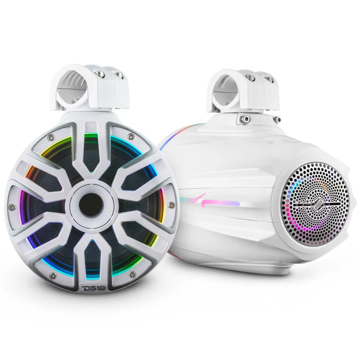 8” Marine Tower Speaker With Neodymium Magnet, Kevlar Cone, Compression Driver & Digital Led Lights | 200W Rms 4-Ohm 1