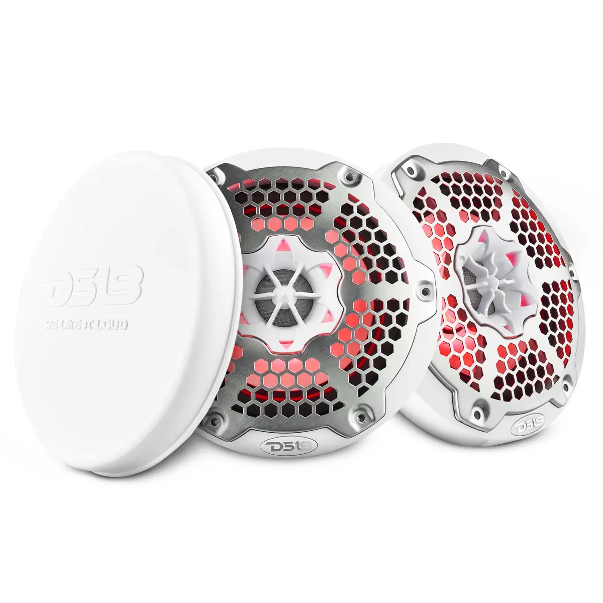 Nxl 6.5" 2-Way Coaxial Marine Speaker With Led Rgb Lights 100 Watts Rms 4-Ohm 1