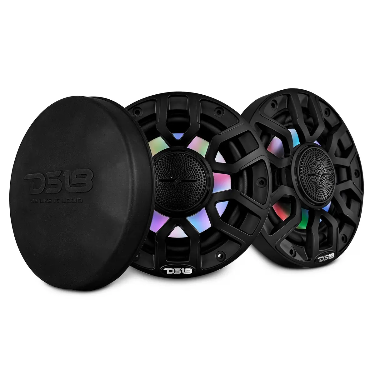 Nxl 6.5" 2-Way Coaxial Marine Speaker With Bullet Tweeter And Digital Led Lights | 150W Rms 4-Ohm 1