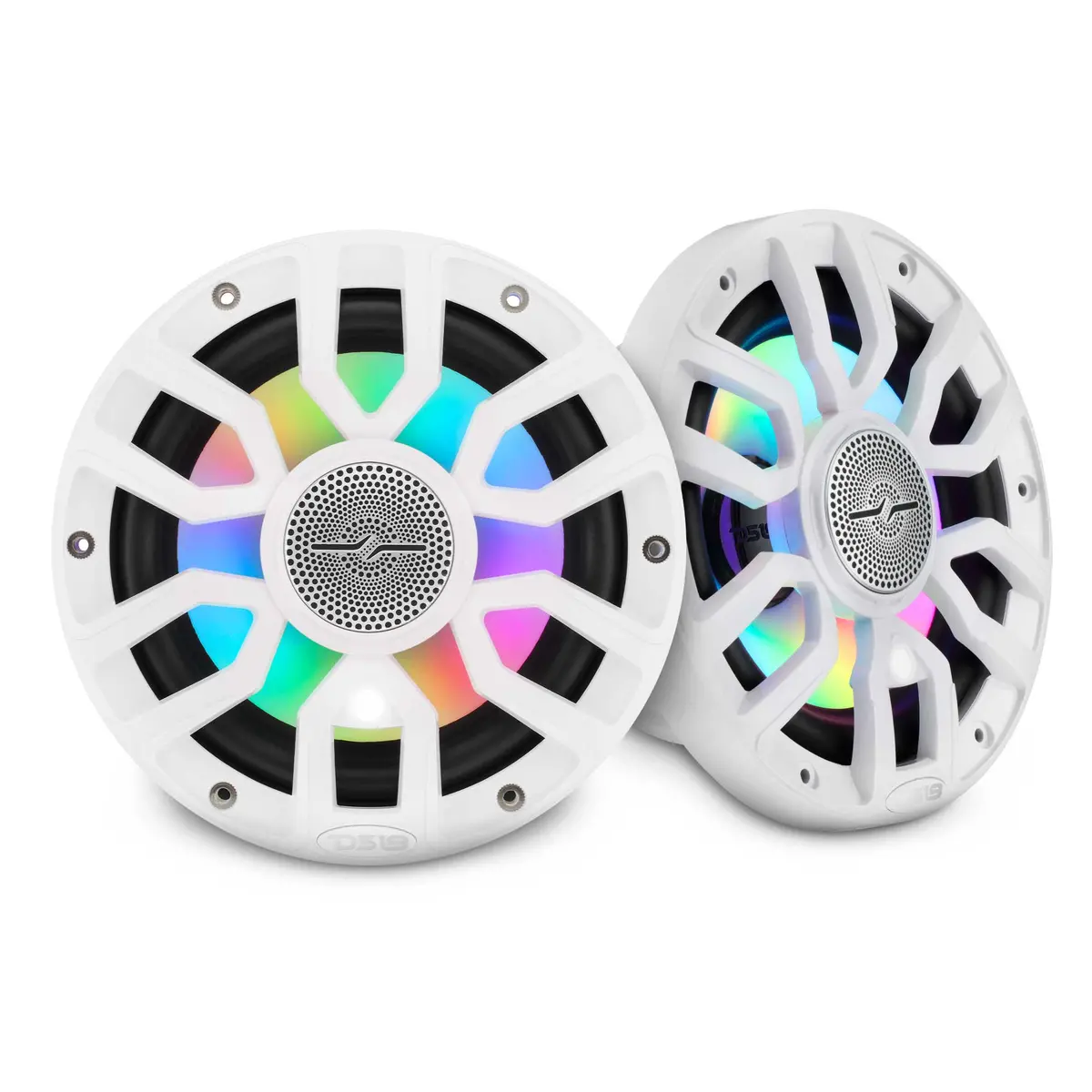 Nxl 7.7” 2-Way Coaxial Marine Speaker With Bullet Tweeter, Digital Led Lights & White Deck Led | 175W Rms 4-Ohm 1