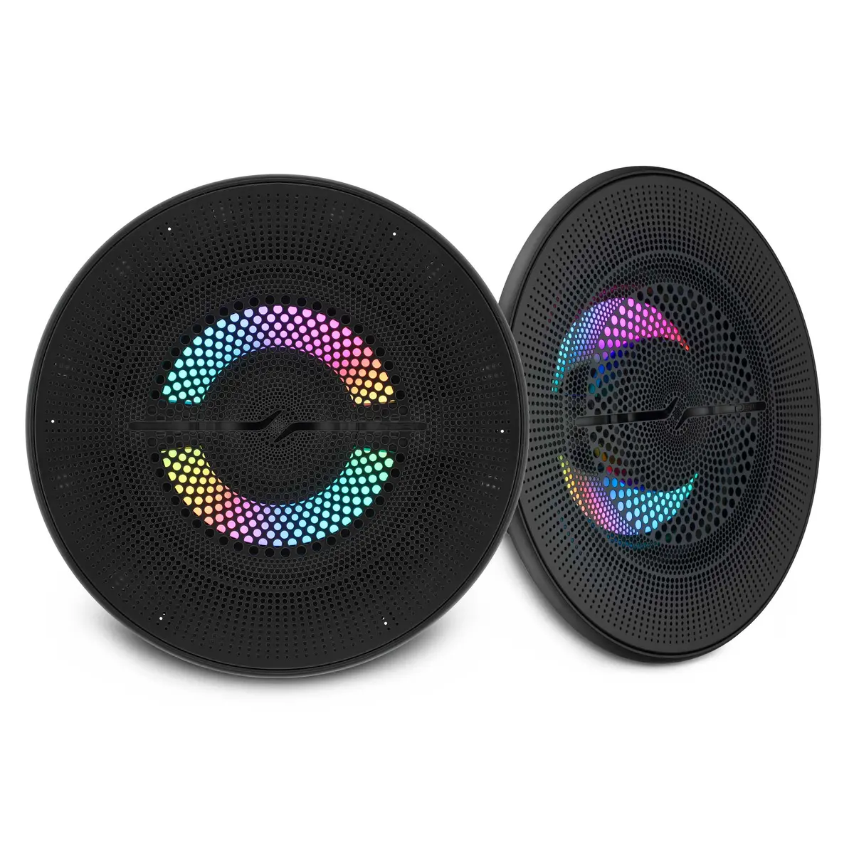 Luxury 6.5” 2-Way Marine Coaxial Speaker With Digital Led Lights And Flush Magnetic Mount Grille | 150W Rms 4-Ohm 1