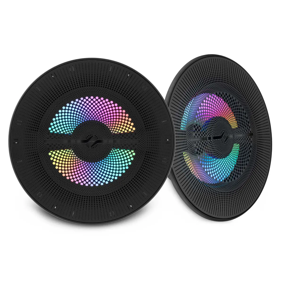 Luxury 8” 2-Way Marine Coaxial Speaker With Digital Led Lights And Flush Magnetic Mount Grille | 175W Rms 4-Ohm 1