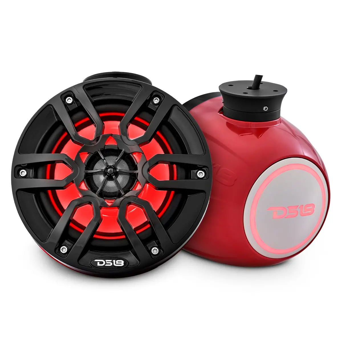 6.5" Marine Pod Speakers 300W With Rgb Led Lights – Waterproof All-Terrain Audio For Jet Skis, Atv, Utv, Jeep, Motorcycle (Pair) 1