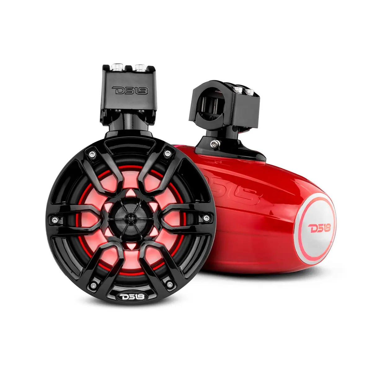 Nxl 6.5" Marine And Powersports Towers Led Rgb Lights 100 Watts Rms - Red 1