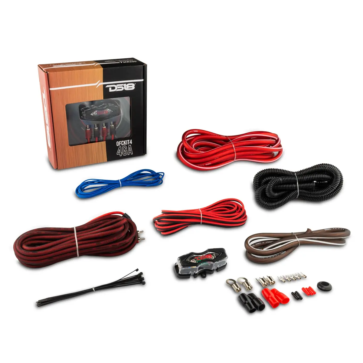 4-Ga Ofc 100% Copper Amplifier Installation Kit - Red 1