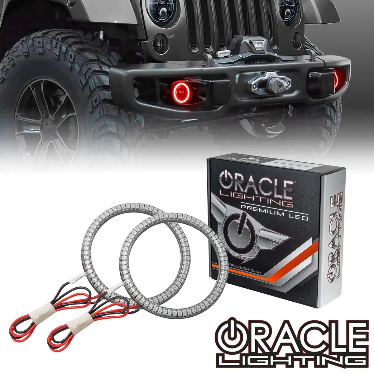 Oracle Lighting 2007-2018 Jeep Wrangler Jk Led Surface Mount Fog Light Halo Kit 1