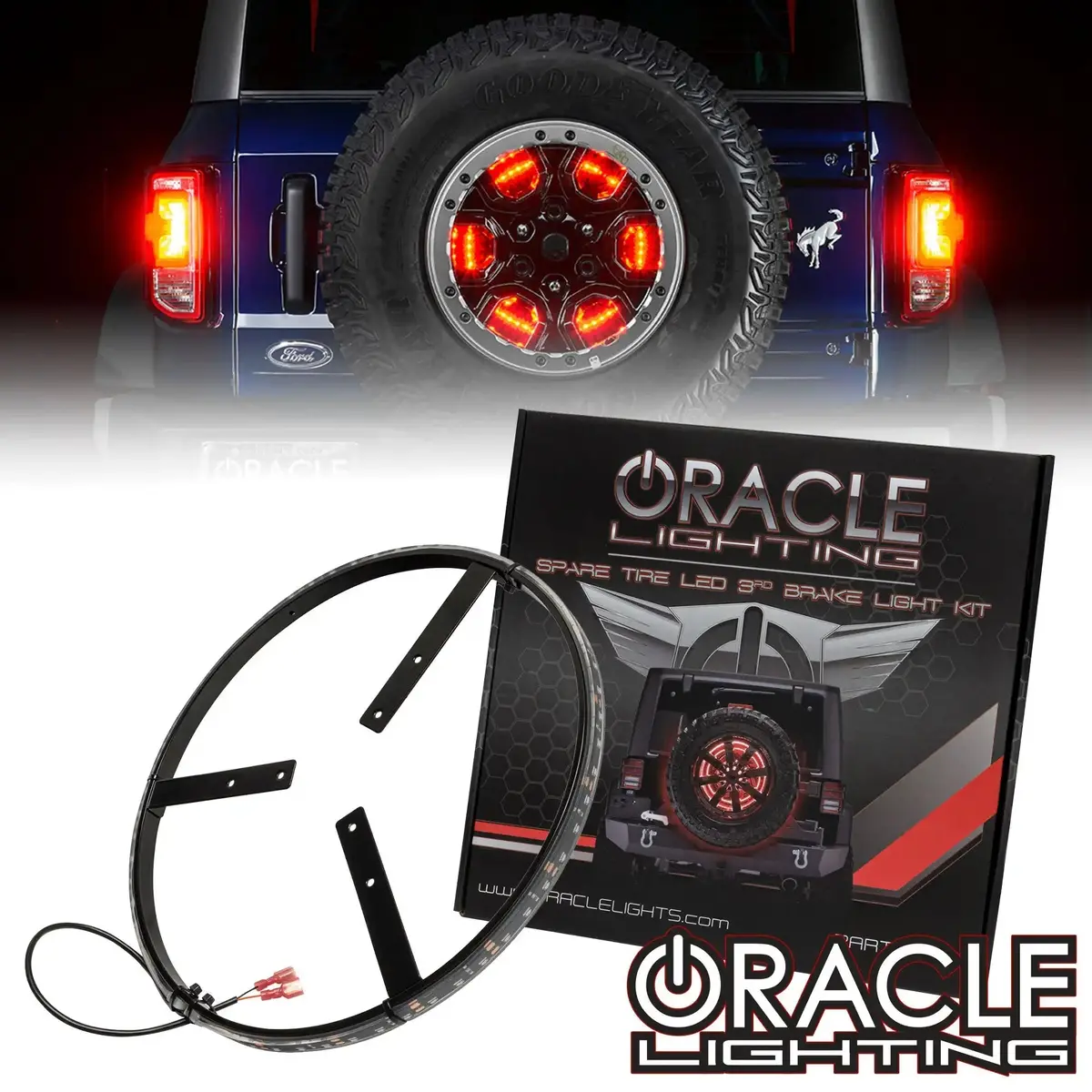 Oracle Lighting Led Illuminated Spare Tire Wheel Ring Third Brake Light - Ford Bronco 1