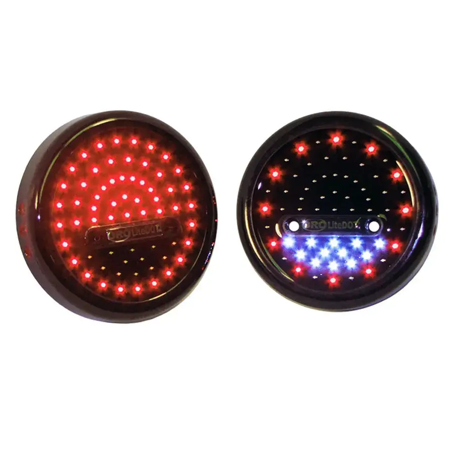 Oro Round Led Tail Lights 5 Inch Round Red/White Pair Litedot 1