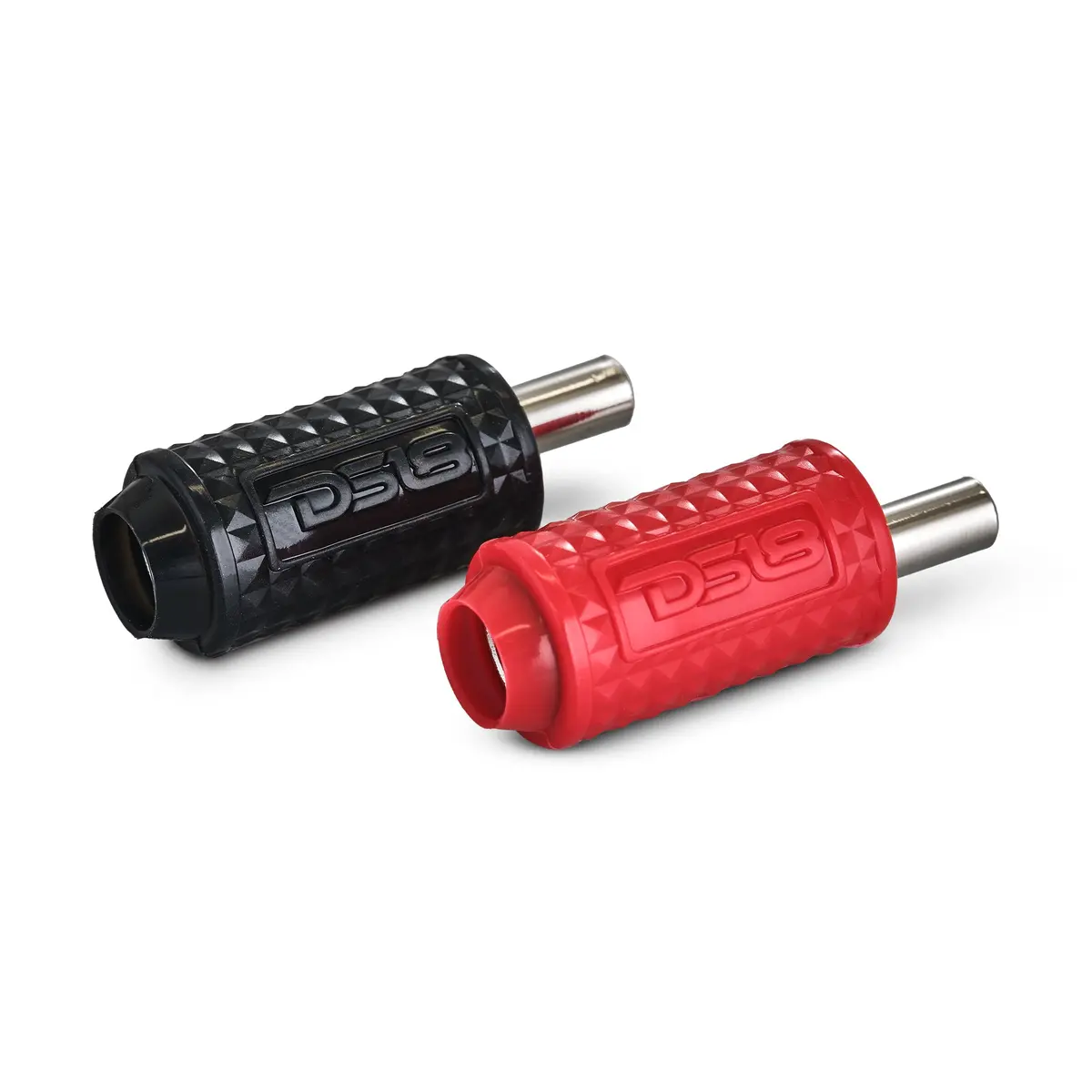 1/0-Ga To 1/4-Ga Amp Input Reducers With Offset Stub And Silicone Cover - Black/Red 1