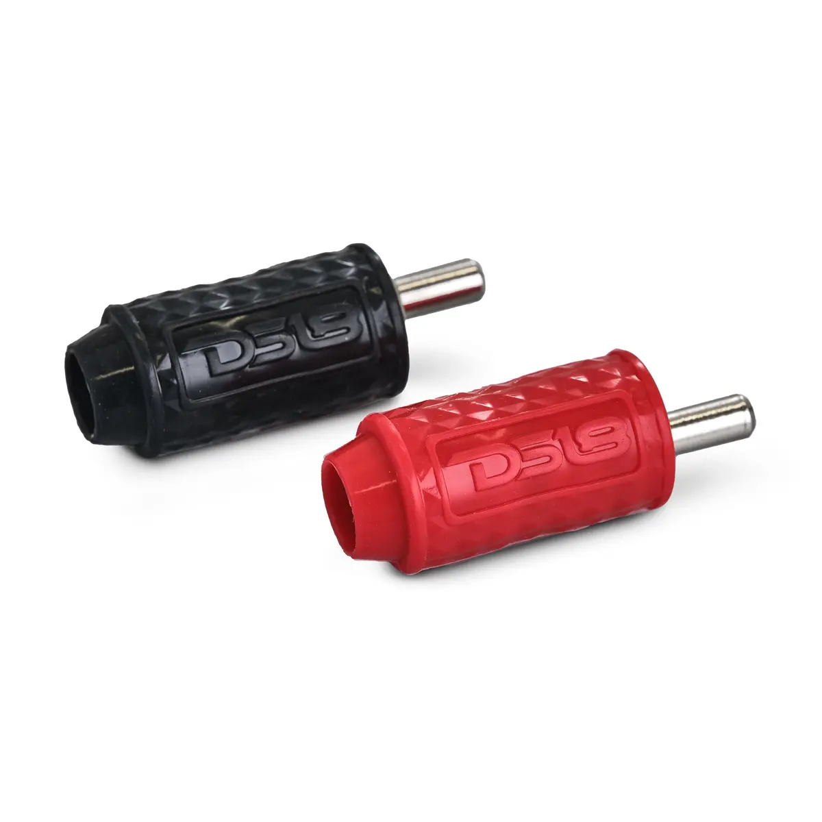 1/4-Ga To 1/8-Ga Amp Input Reducers With Offset Stub And Silicone Cover - Black/Red 1